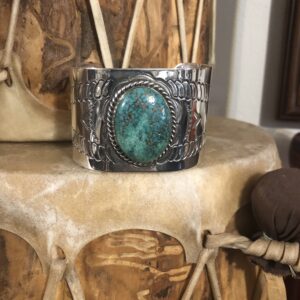 Vintage Navajo Turquoise & Sterling Cuff Bracelet