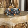 Navajo Running Bear Sterling & Multi-Gemstone Cuff Bracelet