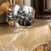 Navajo Running Bear Sterling & Multi-Gemstone Cuff Bracelet - Image 3