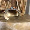 Navajo Running Bear Sterling & Multi-Gemstone Cuff Bracelet - Image 4